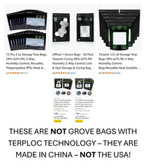 Grove Bags – TerpLoc Curing & Storage Bags – 1/4 Pound 10 pack – MADE IN THE USA