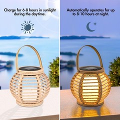 Solar LED Garden Lantern, Waterproof Outdoor Light for Patio, Pathway & Yard