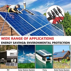 10 AWG Solar Panel Extension Cable PV Wire Solar Connector Pair Black & Red 6mm²