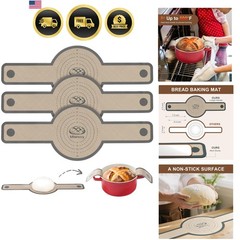3 PCS Silicone Bread Sling for Dutch Oven Liners, Non Stick & Easy to Clean S…