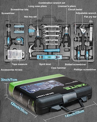 144-Pc Home Tool Kit – Basic Household Repair Set w/ Hammer, Pliers, Wrenches