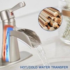 BWE Waterfall Single Hole Single-Handle Low-Arc Bathroom Sink Faucet