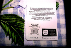 WILLIAMS SONOMA HYDRANGEA GINGHAM NAPKINS 100% COTTON TWILL SET OF 4 FOUR NWTAG