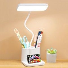 LED Desk Lamp Eye-Caring Reading Table Light Adjustable Neck Lamp w/ Clamp USB