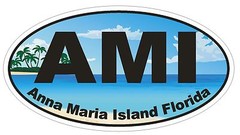 Anna Maria Island Florida Oval Bumper Sticker or Helmet Sticker D1132
