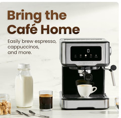 Chefman CraftBrew Espresso Machine, 15-Bar Pump Digital Espresso Maker w/Steam W