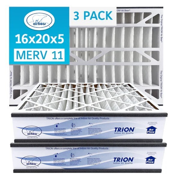 Trion Air Bear 259112-104 (3-Pack) – 16″ x 20″ x 5″ Pleated Air Filter, MERV 11
