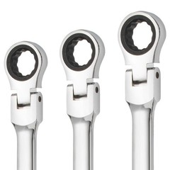 16pcs 6-22mm Flex-Head Ratcheting Wrench Combination Ratchet Spanner Tool Set