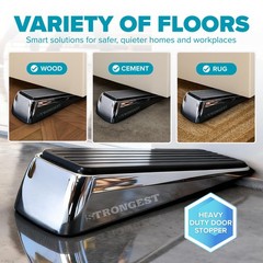 10 PCS Heavy Duty Chrome Door Stopper Wedge Metal Rubber 10 Wall Protectors