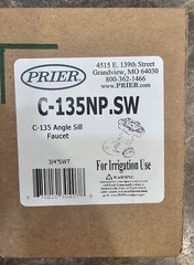 PRIER, C-135NP.SW, C-135 ANGLE SILL FAUCET HANDLE, SATIN NICKEL 3/4″ SWEAT