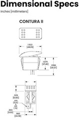 Carling Technologies Contura Rocker Switch V1D1S00B-AZC00-000 | SPST ON-None