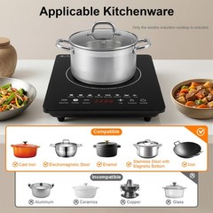 2200W Portable Kitchen Countertop Induction Cooktop Burner Electric Hot Stove