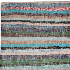 4.6×25 ft Colorful Vintage Turkish Long Runner Rug, Flat-Weave Hallway Kilim