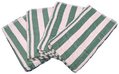3 Piece – Hotel & Spa Pool Beach Towels 100% Ring Spun Cotton Jade/White Striped