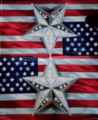 Magnetic Patriotic Silver Star & Flag Mailbox Cover -July 4 /anytime( 21″ x 18″)