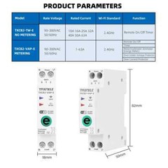 1P+N 63A Circuit Breaker Timer WIFI Smart Switch Energy Meter Voltage 110V 220V