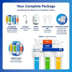 5 Stage Home Drinking Reverse Osmosis System PLUS Extra 4 Express Water Filters