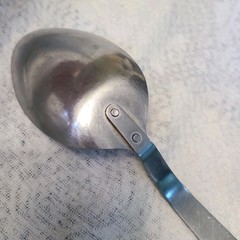 CUTCO Stainless 17KA Pearl White Handle Glossy Spoon 12.5 In