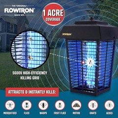 Flowtron Bug Zapper 1 Acre of Coverage w/ 40W Bulb & 5600V Killing Grid