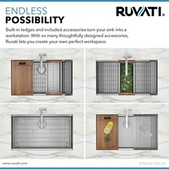 Ruvati 32-inch Undermount Workstation Kitchen Sink Single Bowl – RVH8300