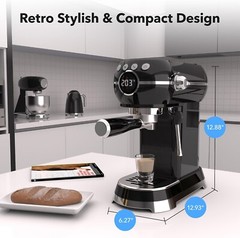 HBN 20 Bar Espresso Machine with Milk Frother, Coffee Maker with 27oz Tank 1350W