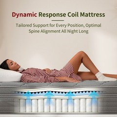 12″14″ Twin Full Queen King Mattress In A Box Hybrid Spring Gel Memory Foam Gray