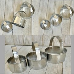 3 Pieces Round Biscuit Cutter with Handle – Stainless Steel Round Circle Doughnu