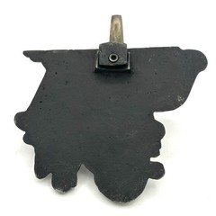Cast Iron Silver Santa Claus Sleigh Christmas Stocking Hanger Grandeur Noel