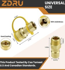 1/2″ QDD LP Gas Quick Connect Fittings with Male Insert Plug Natural Gas Propane
