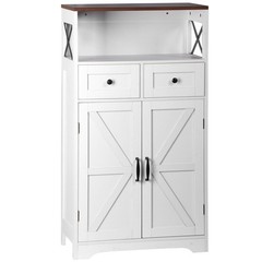 Kitchen Pantry Storage Cabinet with Doors and Shelves Freestanding Cabinet White