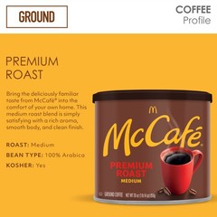 McCafe Premium Roast, Ground Coffee, Medium Roast, 30oz. Canned