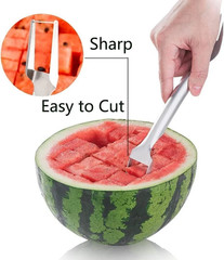 Watermelon Slicer Cutter,2-in-1 Fork Stainless Steel Fruit Cutting Artifact Lot
