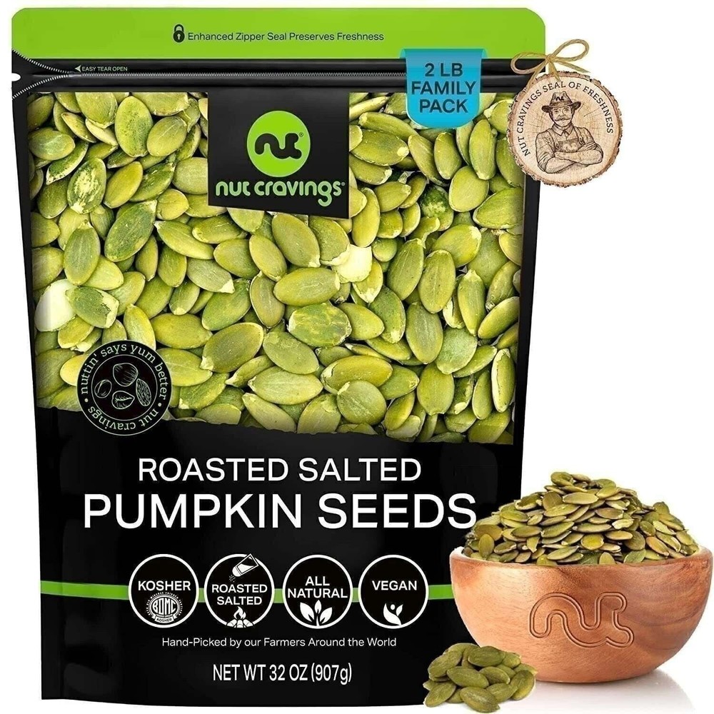 Roasted & Salted Pumpkin Seeds, Pepitas, No Shell (32 Ounce, 2LB)