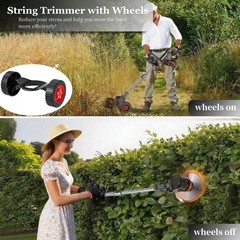 24V Electric Weed Wacker with Wheel | Cordless, 3 in 1 Grass String Trimmer