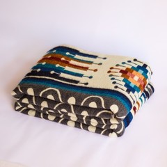 ALPACA WOOL BLANKET THROW XL KING 90×75 REVERSIBLE THICK & WARM HANDMADE ECUADOR