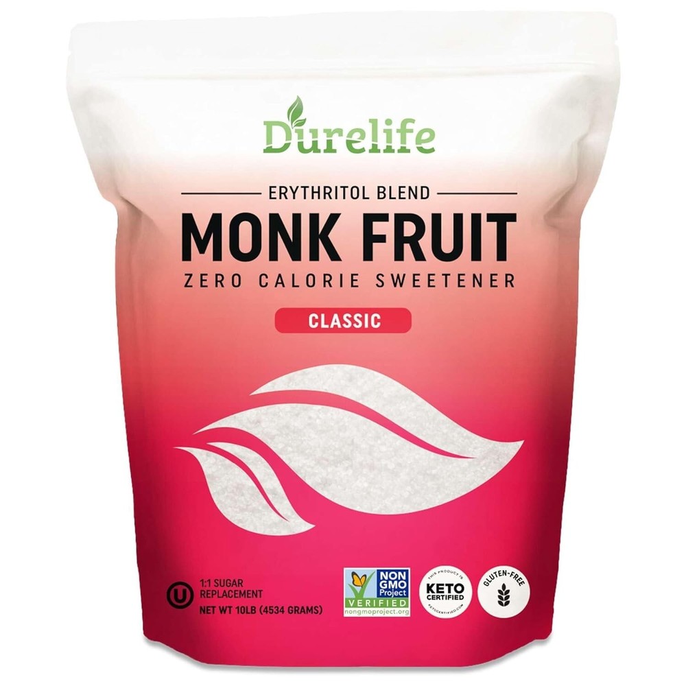 Durelife Monk Fruit Sweetener, Classic – White Sugar Substitute, 10 lb Bulk