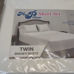Lot Of 2 MyPillow 100% Cotton Percale Bed Sheets 270 Thread Count Twin White