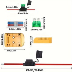 2-Pack Power Wheel Adapter with Fuse Switch Compatible with Dewalt 20V Battery