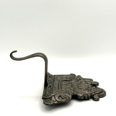 Cast Iron Silver Santa Claus Sleigh Christmas Stocking Hanger Grandeur Noel