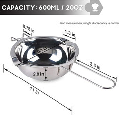 Double Boiler Pot Set 600ml Chocolate Melting Pot 304 Stainless Steel