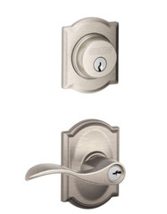 Schlage Accent Entry Lever with Deadbolt Combo Pack Nickel FB55N ACC 619 CAM