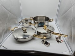 MONIX Regia 4x Pots 3x Lids Acero Inoxidable Vtro; Gas; Electic; Induction