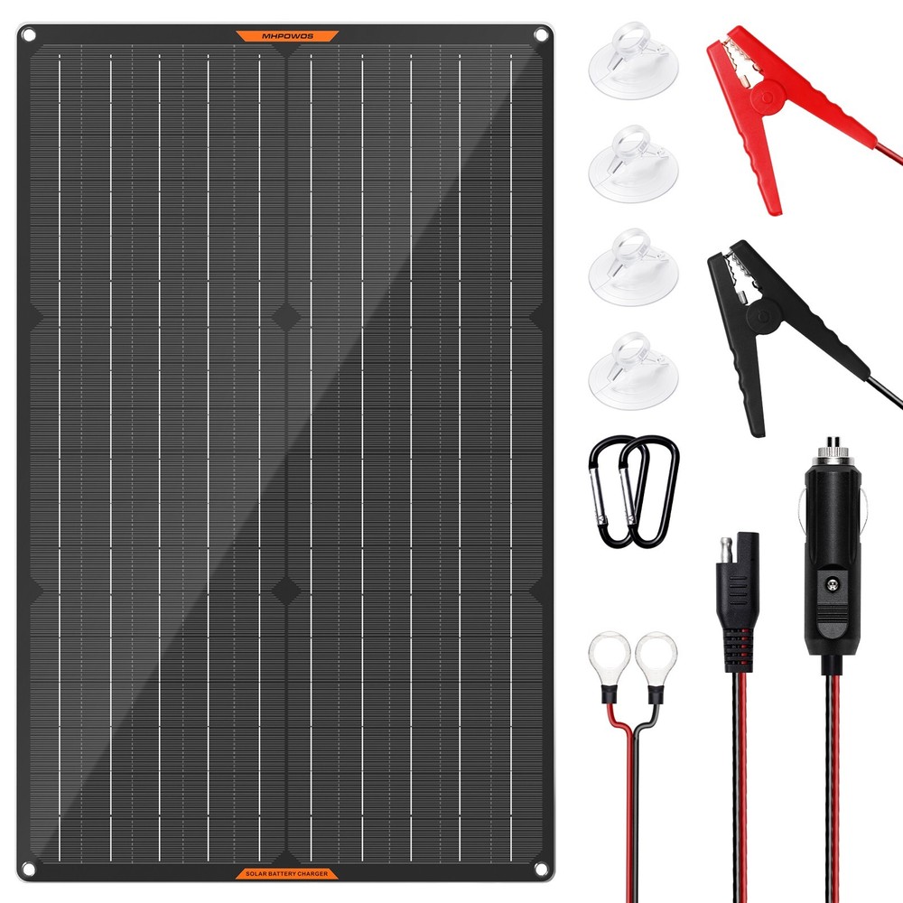 30W Solar Panel 12V Trickle Charger Battery Charger Kit Maintainer Boat Car RV