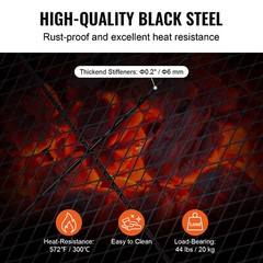 VEVOR 32″ Rectangle Cooking Grate Fire Pit Grill Grate X-Marks Heavy-Duty Steel