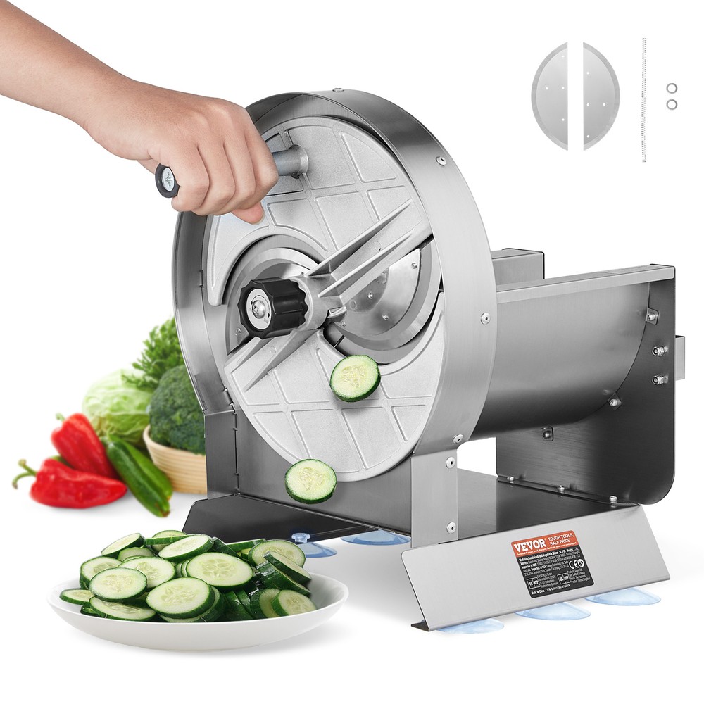 VEVOR Manual Vegetable Fruit Slicer 0-0.5 in Thickness Adjustable Food Cutter