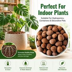 1LB/3 LB/5 LB Pound Clay Pebbles, 5-30mm Lightweight Clay Leca Balls for Plants