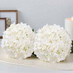 9.8 In. White Faux Bridal Shower with Stems, Artificial Flowers, 65-Pieces Real