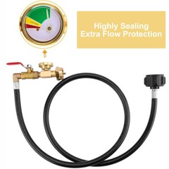 1Lb To 20Lb 40” Propane Refill Adapter Extension Hose with Gauge On-Off Control