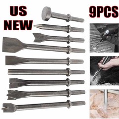 A Set Air Hammer Chisels Set, Carbon Steel Air Chisel Bits, Pneumatic Air Hammer