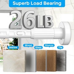 Tension Curtain Rod，40-166IN(3.33-13.83Ft) One-Click Fast Extension Rod Easy …